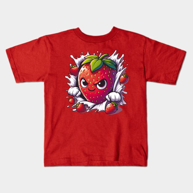 Sassy Strawberry Jam Kids T-Shirt by Cutetopia